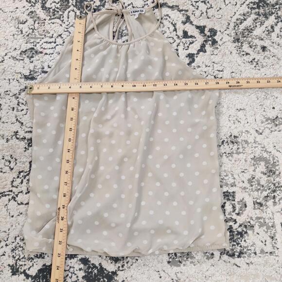 Express Polka Dot Cold Shoulder Tank Top Tunic Size L - Picture 5 of 8